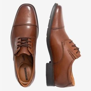 Clark’s Men Dress Shoes - Tilden Cap in Dark Tan Leather